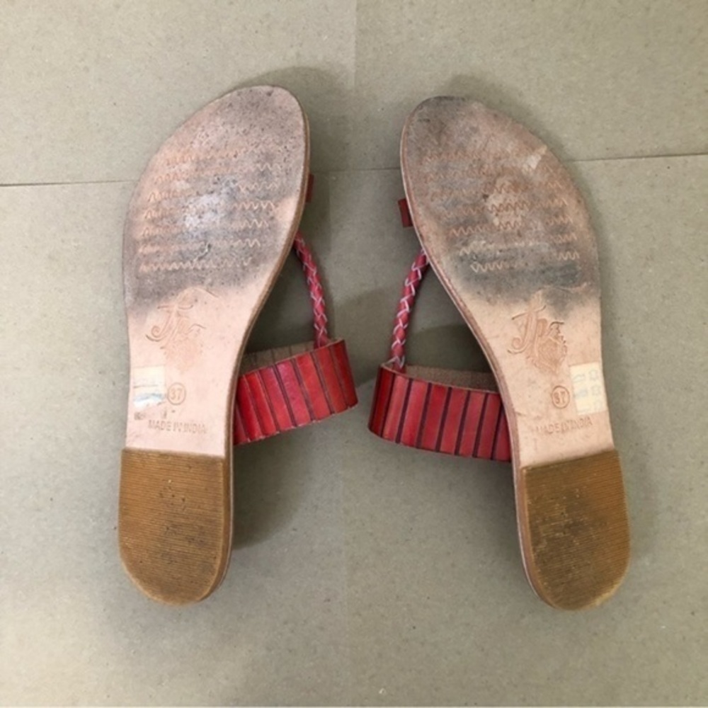 Free People Bora Bora Braided Leather Slip-on Sandals Size 37 - Picture 6 of 7